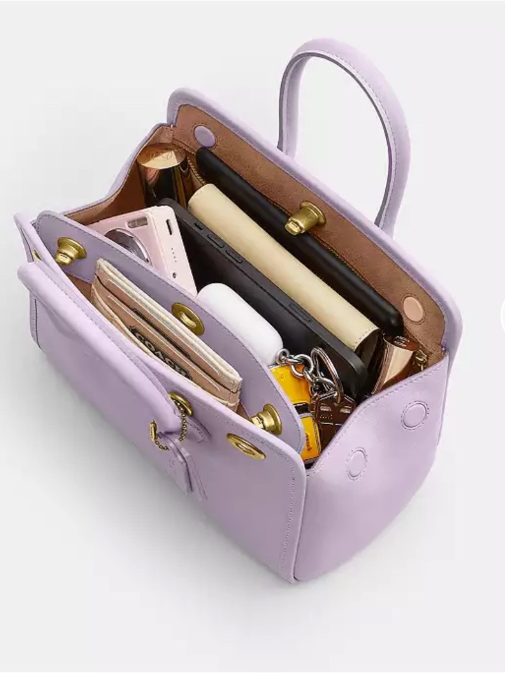 Coach Buy Now Turnlock Tote Bag 22 in B4 / Light Orchid - Picture 14 of 16